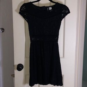 Cut out Black Lace Dress